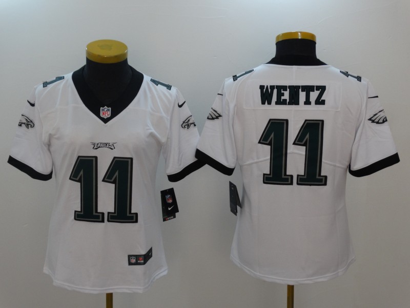 Women Philadelphia Eagles #11 Wentz White Nike Vapor Untouchable Limited NFL Jerseys->philadelphia eagles->NFL Jersey